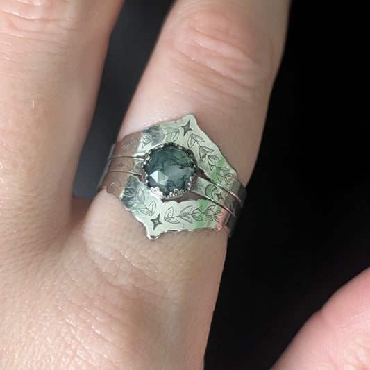 Sterling Silver Celestial Star Ring Set