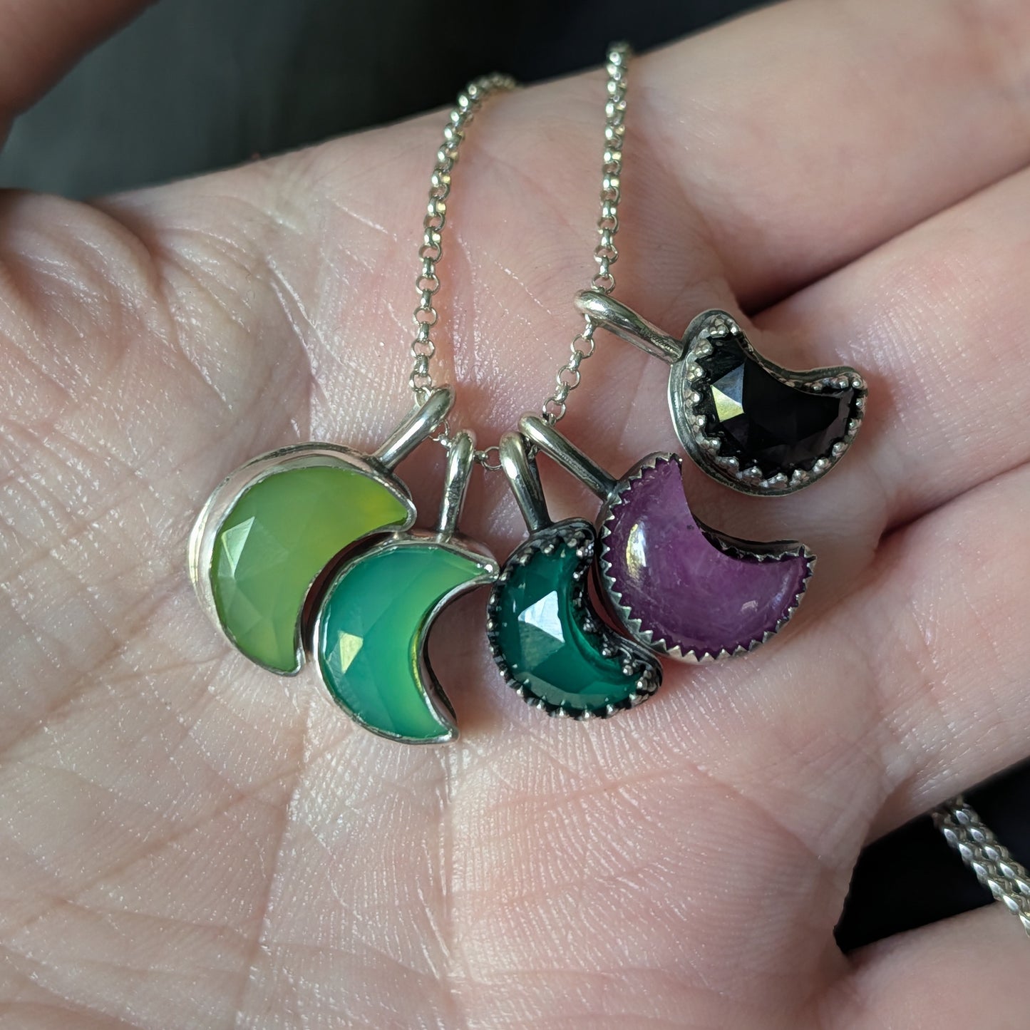 Sterling Silver Little Mini Moons