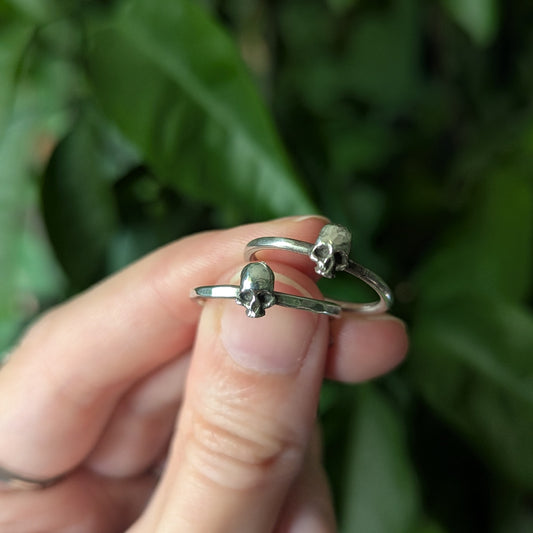 Sterling Silver Skull Dainty Ring