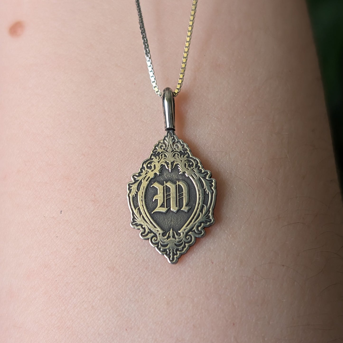 Sterling Silver Monogram Initial Pendant Necklace