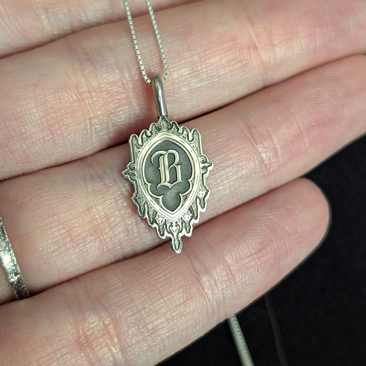 Sterling Silver Monogram Initial Pendant Necklace