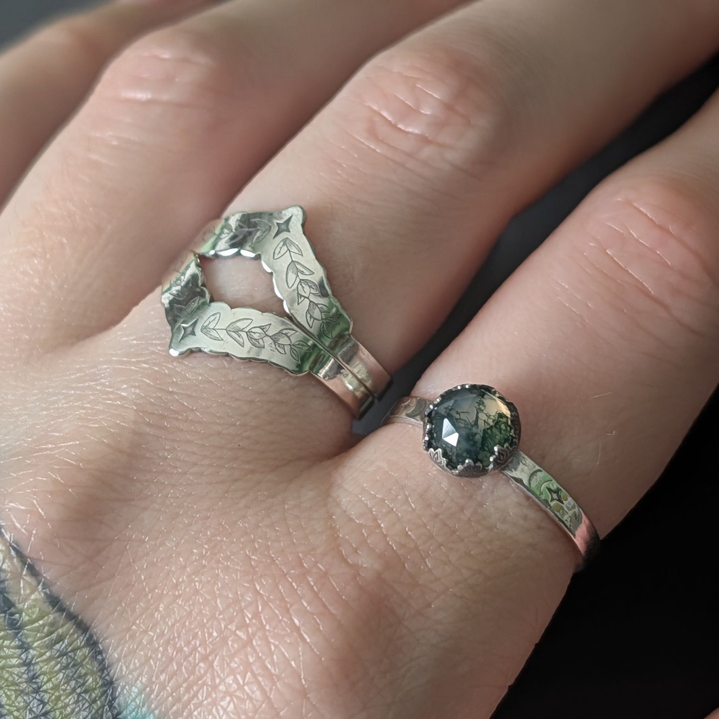 Sterling Silver Celestial Star Ring Set