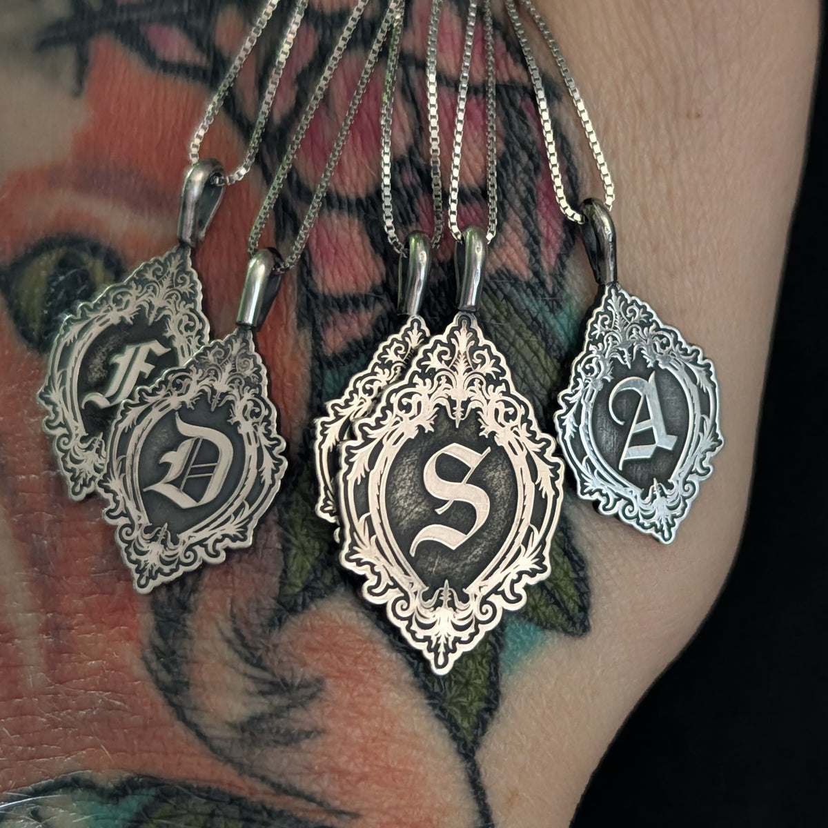 Sterling Silver Monogram Initial Pendant Necklace