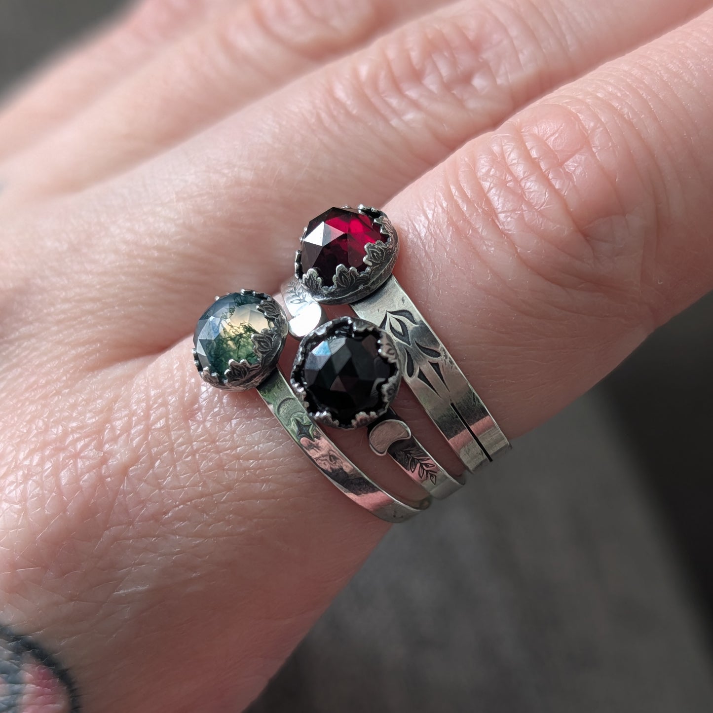 Sterling Silver Flourish Ring Set