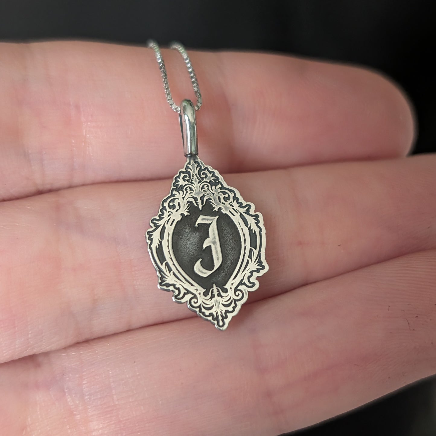 Sterling Silver Monogram Initial Pendant Necklace