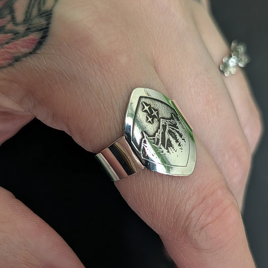 Sterling Silver Celestial Starfall Saddle Ring