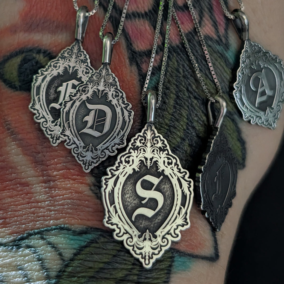 Sterling Silver Monogram Initial Pendant Necklace