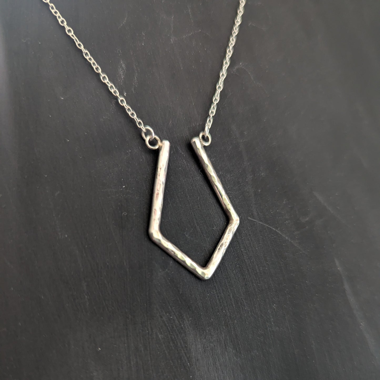 Sterling Silver Geometric Ring Holder Pendant Necklace
